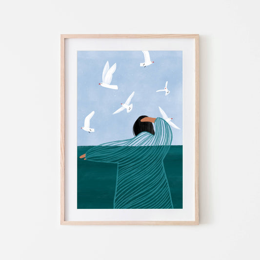 Seaside A3 art print