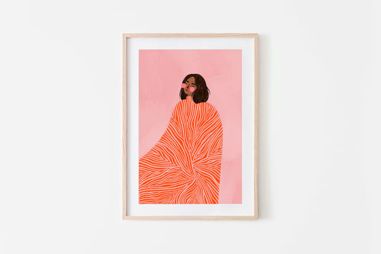 The woman with the swirls A3 art print