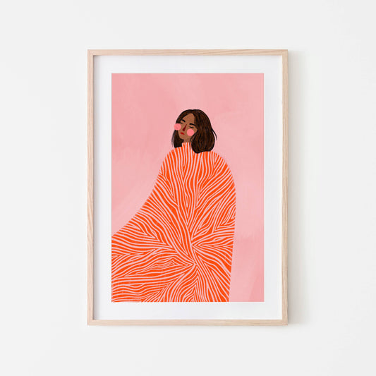 The woman with the swirls A3 art print