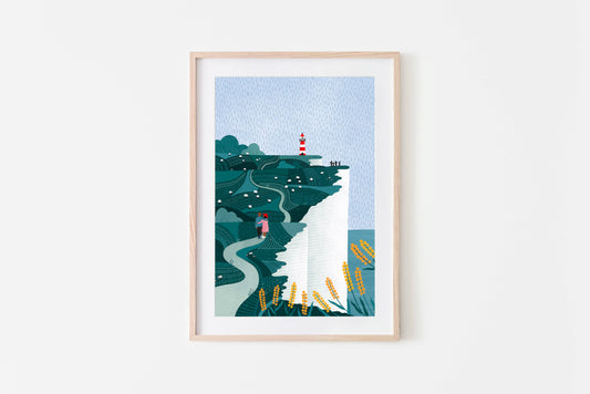 White cliffs of Dover A3 art print