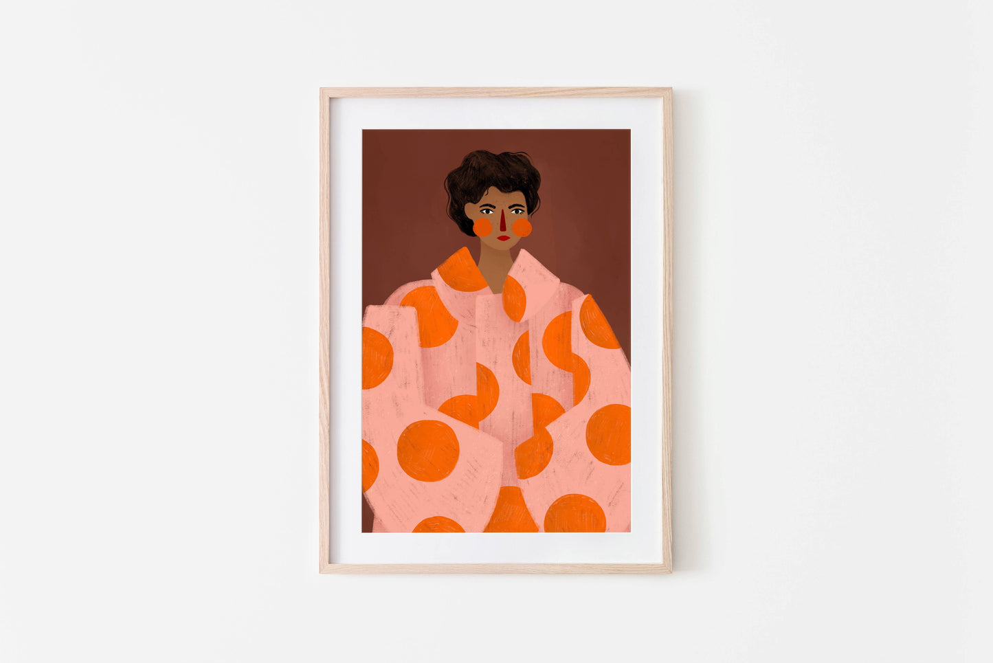 The woman with the orange dots A3 art print