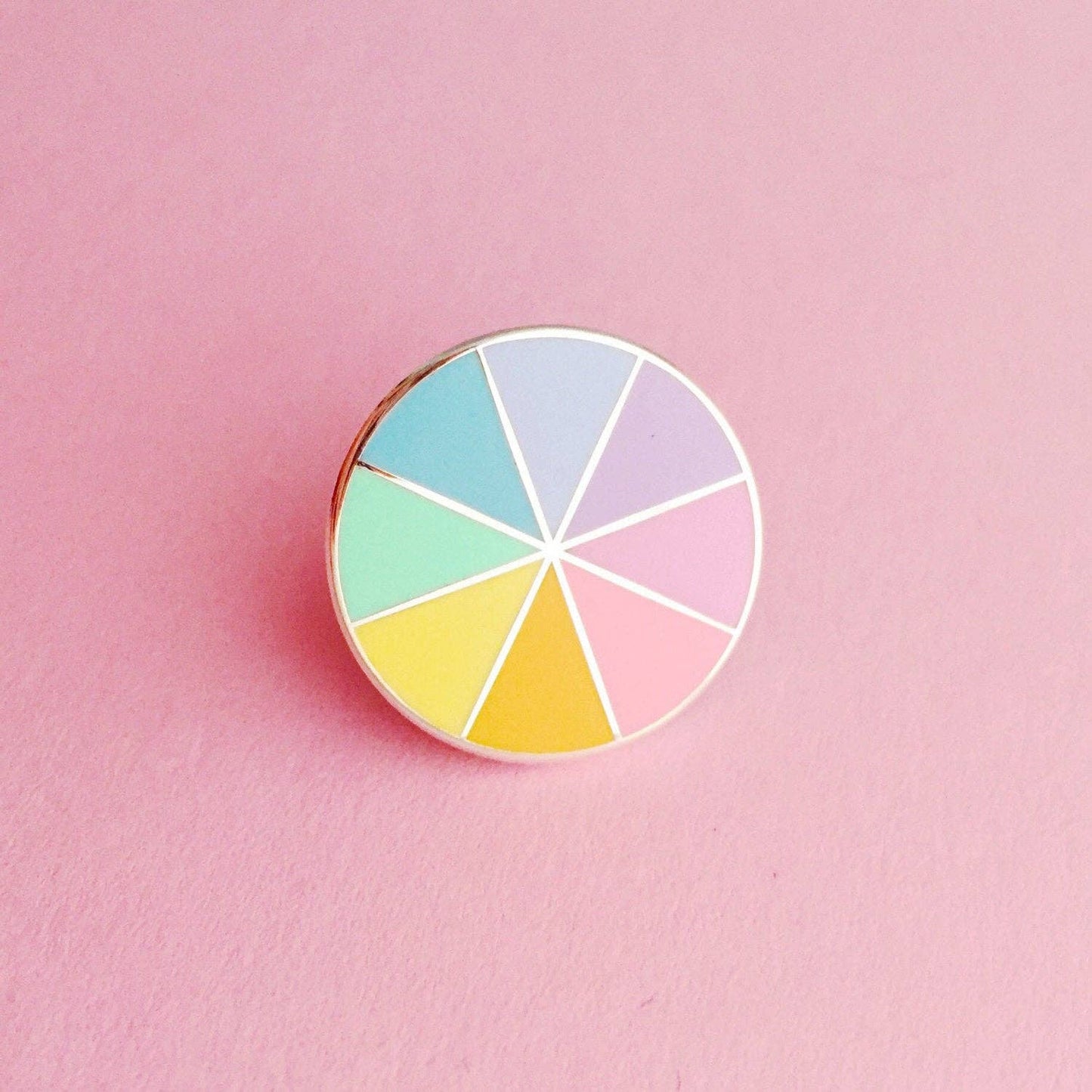 Pastel colour wheel enamel pin