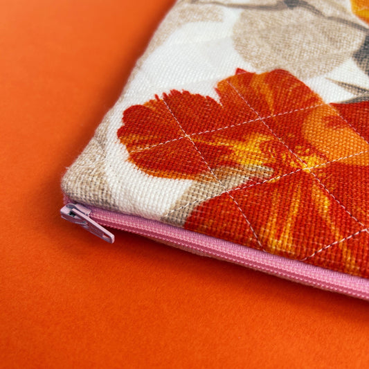 Vintage fabric quilted pouch