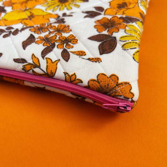 Handmade vintage fabric quilted pouch