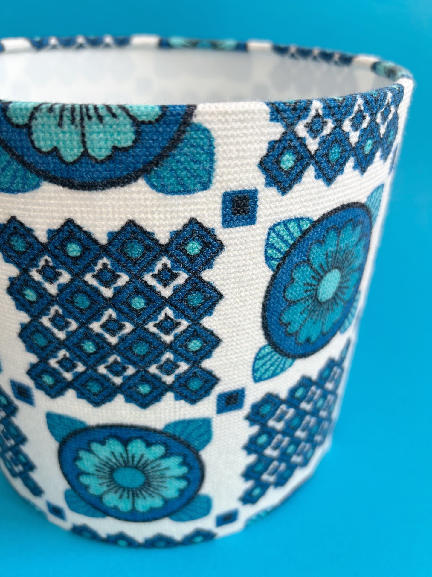 Blue retro fabric lampshade