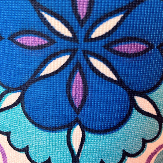 Blue and purple retro fabric lampshade