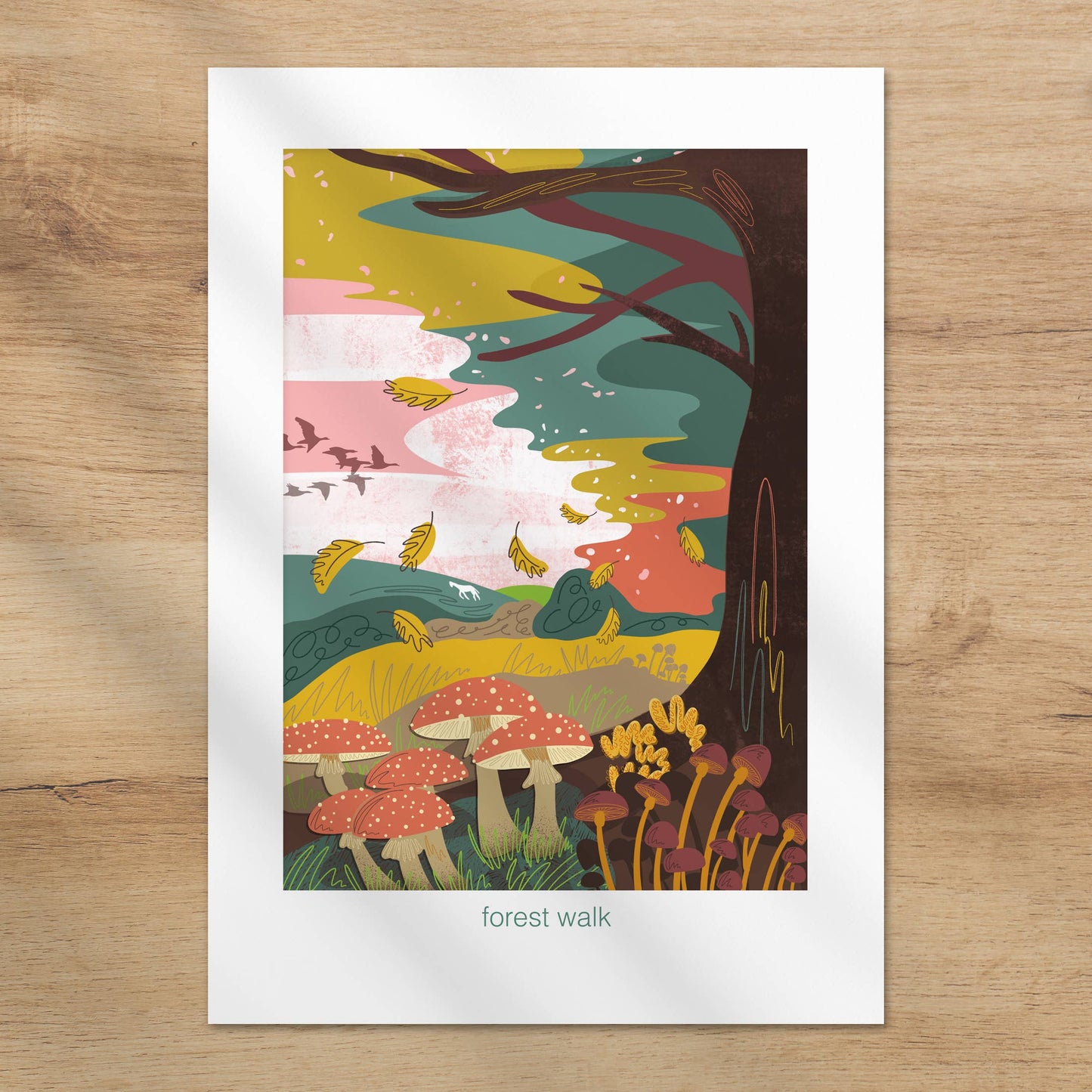 Forest walk A4 art print