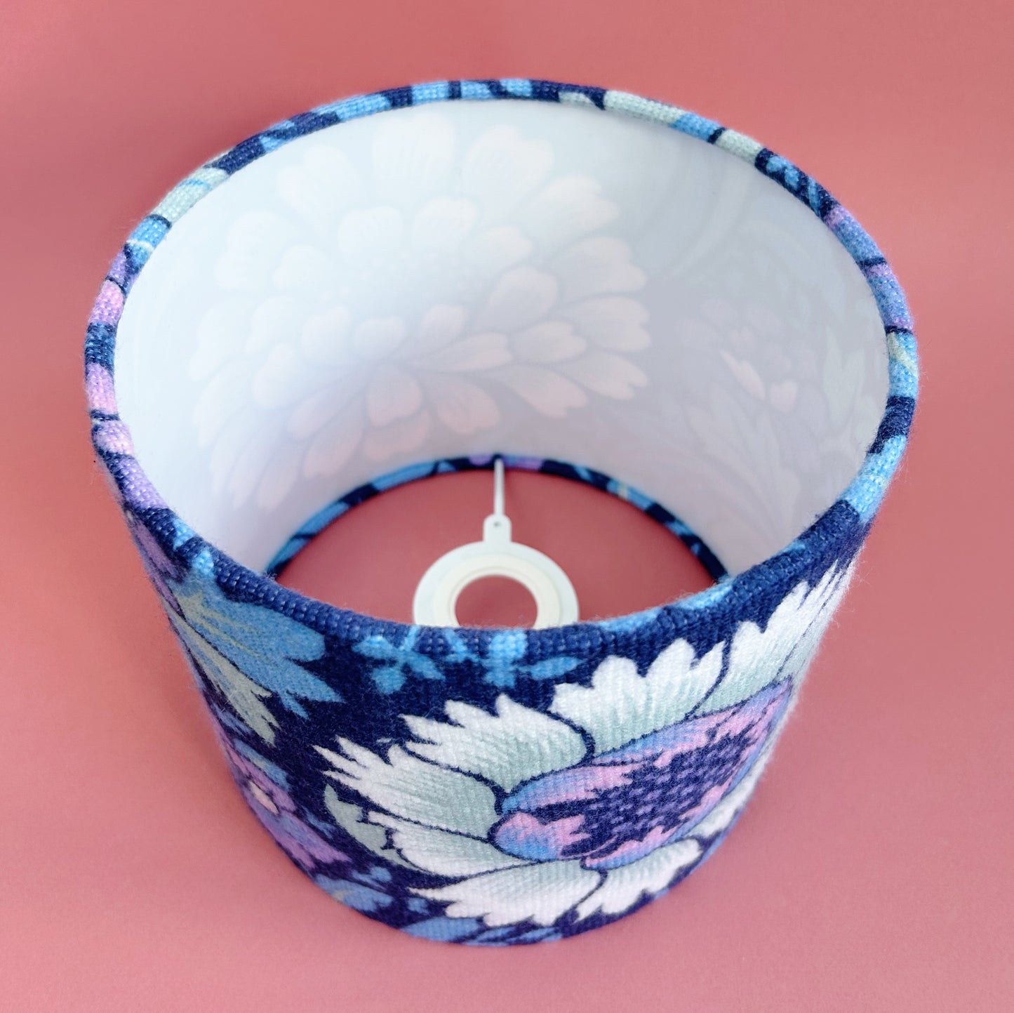 Blue and purple retro fabric lampshade