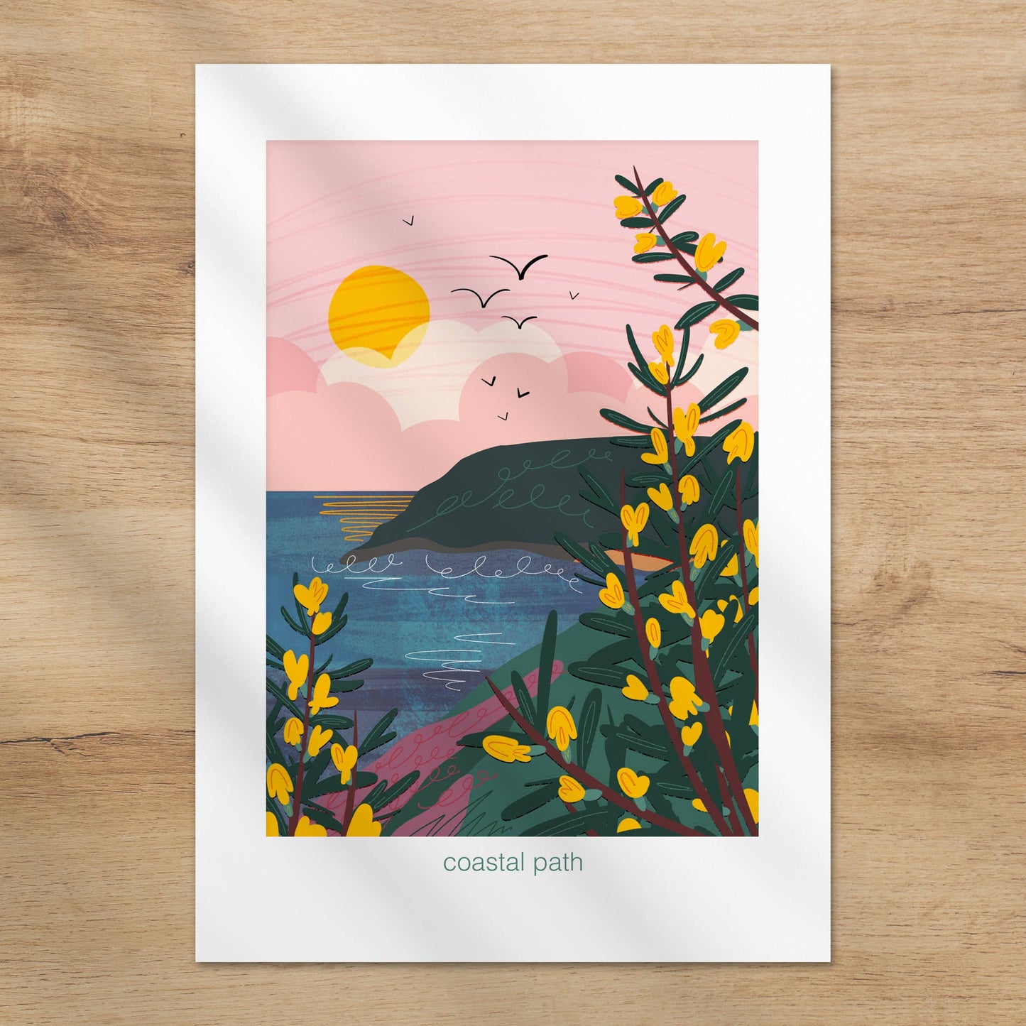 Coastal path A4 art print