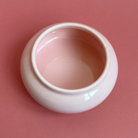 Vintage pink ceramic planter