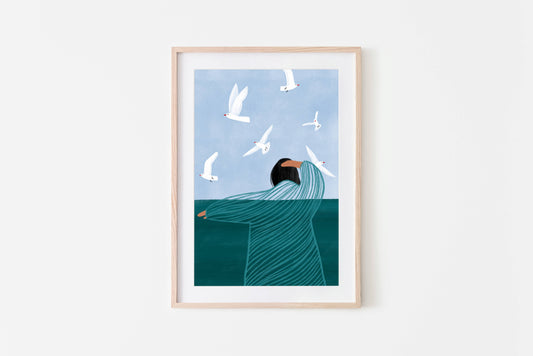Seaside A3 art print