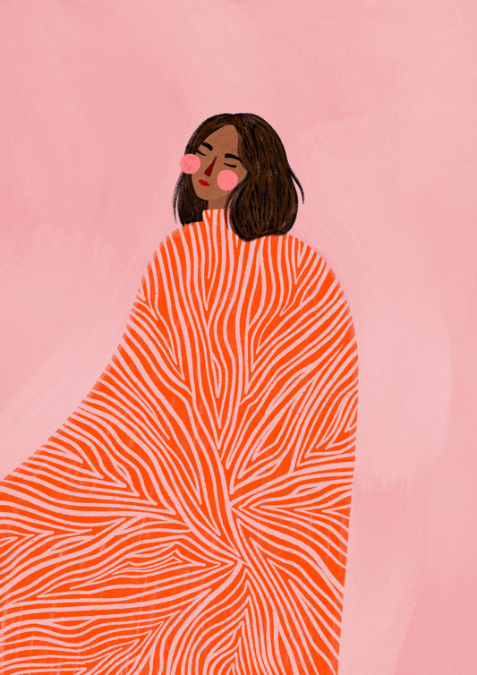 The woman with the swirls A3 art print