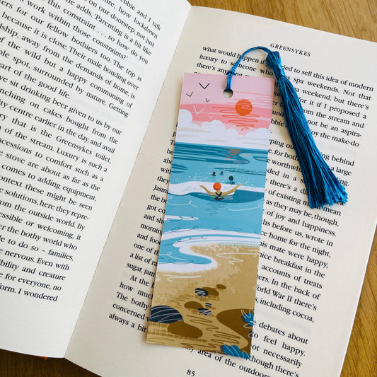 Wild swimming and paddleboarding bookmark