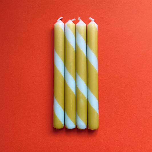 Twisted stripe candles | Mint and lime