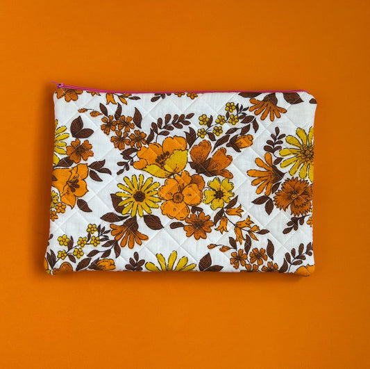 Handmade vintage fabric quilted pouch