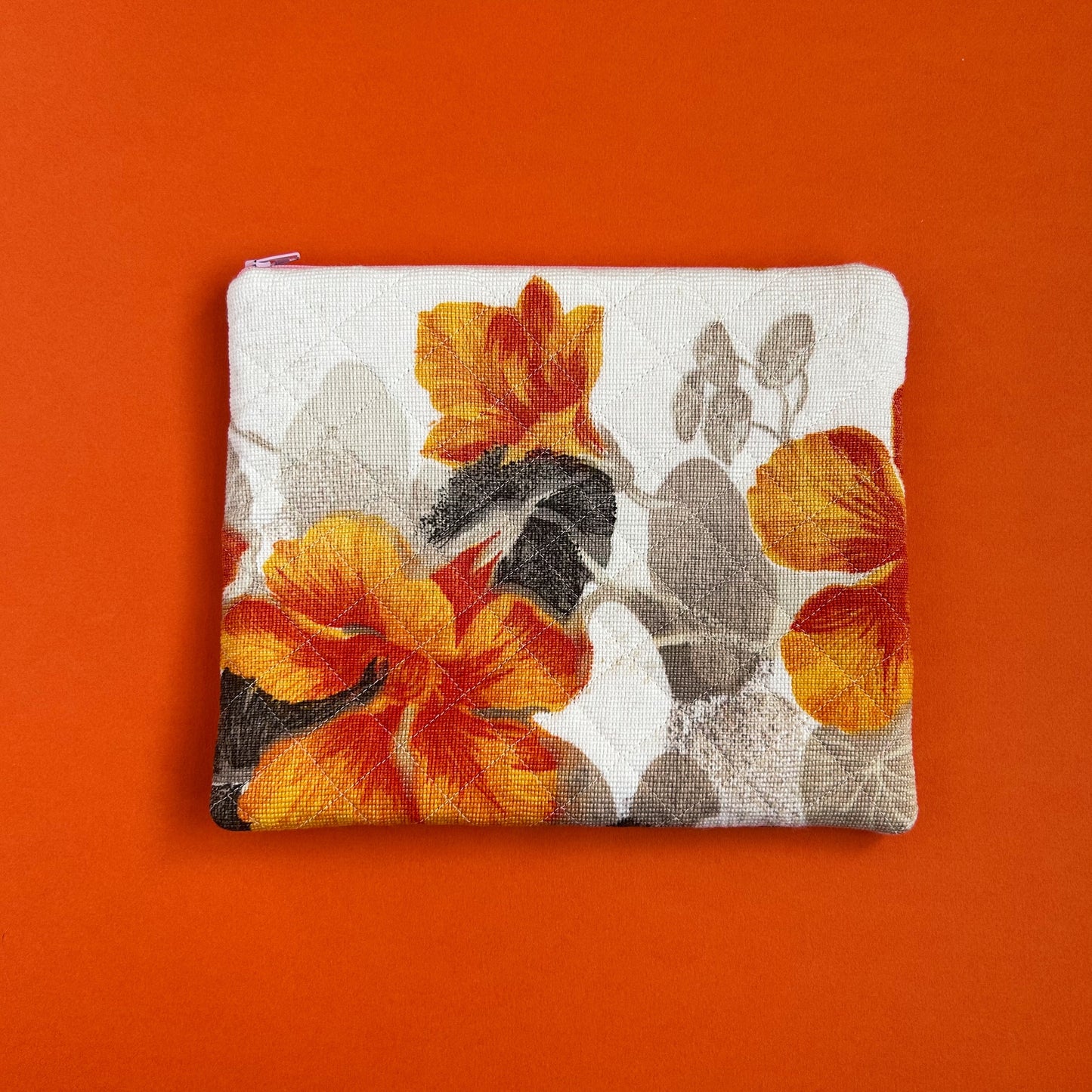 Vintage fabric quilted pouch