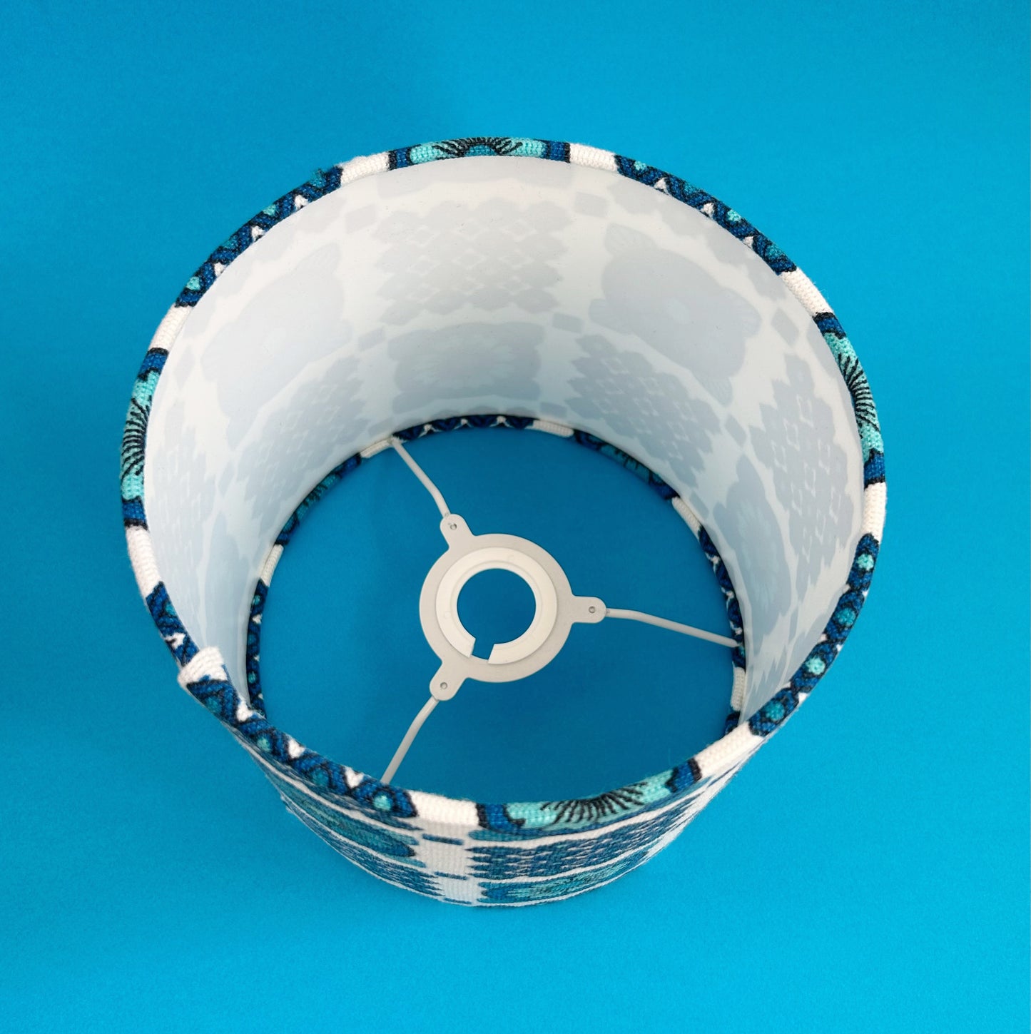 Blue retro fabric lampshade