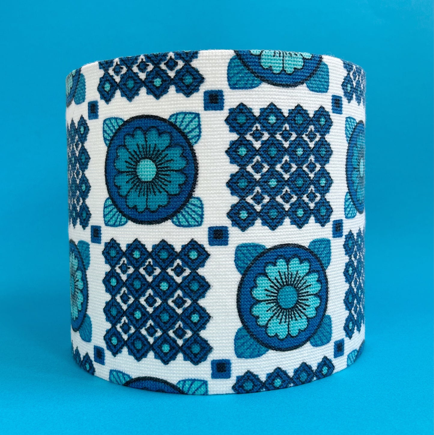 Blue retro fabric lampshade