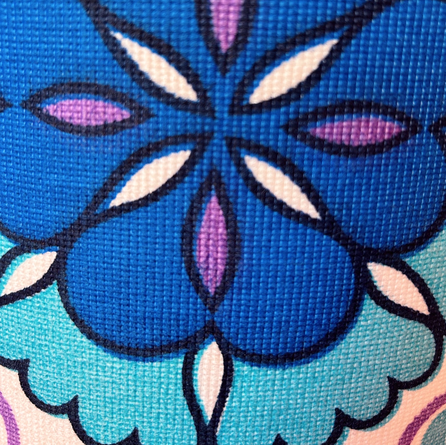 Blue and purple retro fabric lampshade