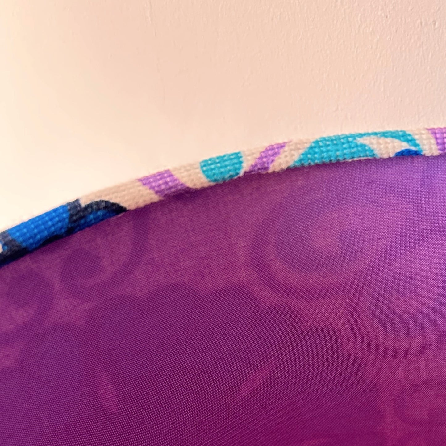 Blue and purple retro fabric lampshade