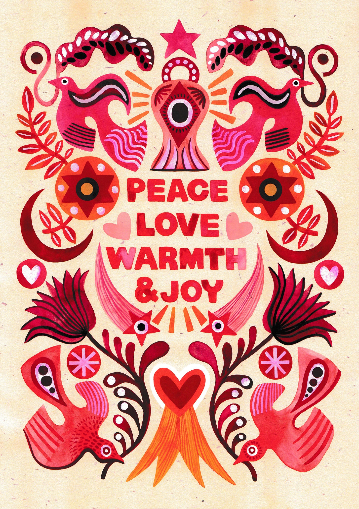 Peace, Love, Warmth, and Joy - A4 Print
