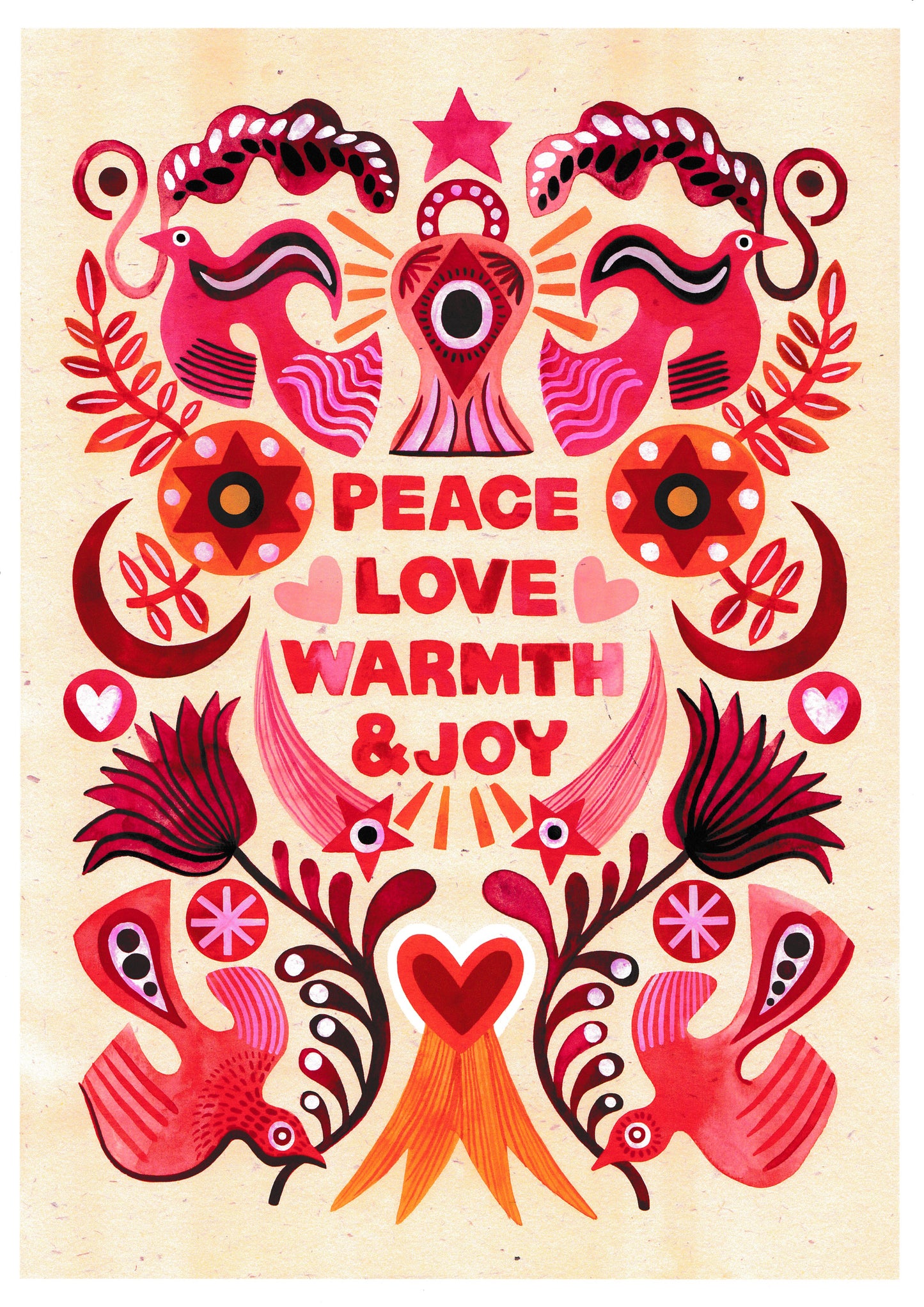 Peace, Love, Warmth, and Joy - A4 Print