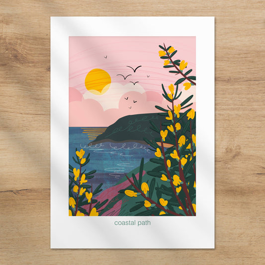 Coastal path A4 art print