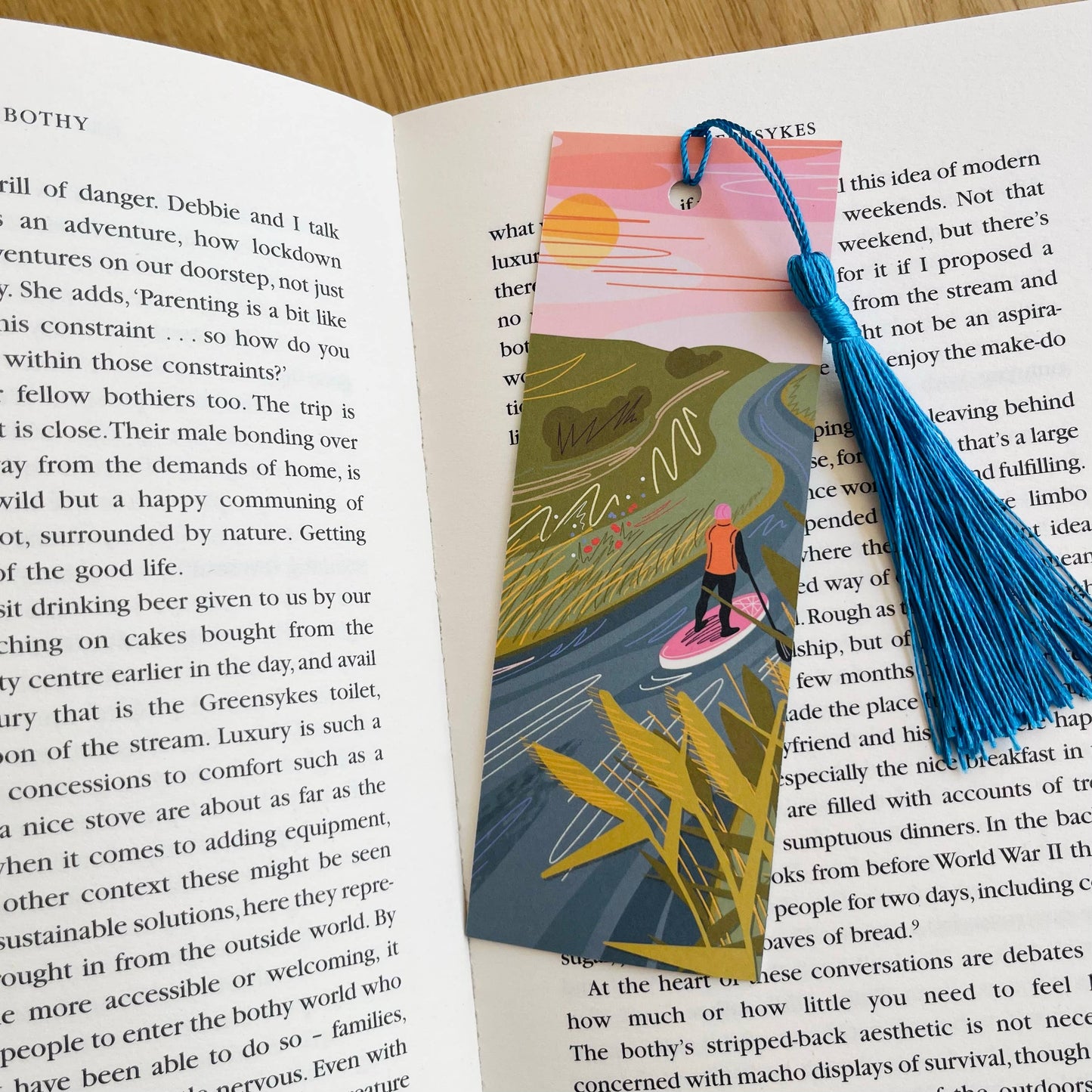 Wild swimming and paddleboarding bookmark